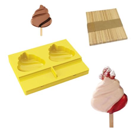 Moule à esquimaux silicone Honolulu + 50 bâtons