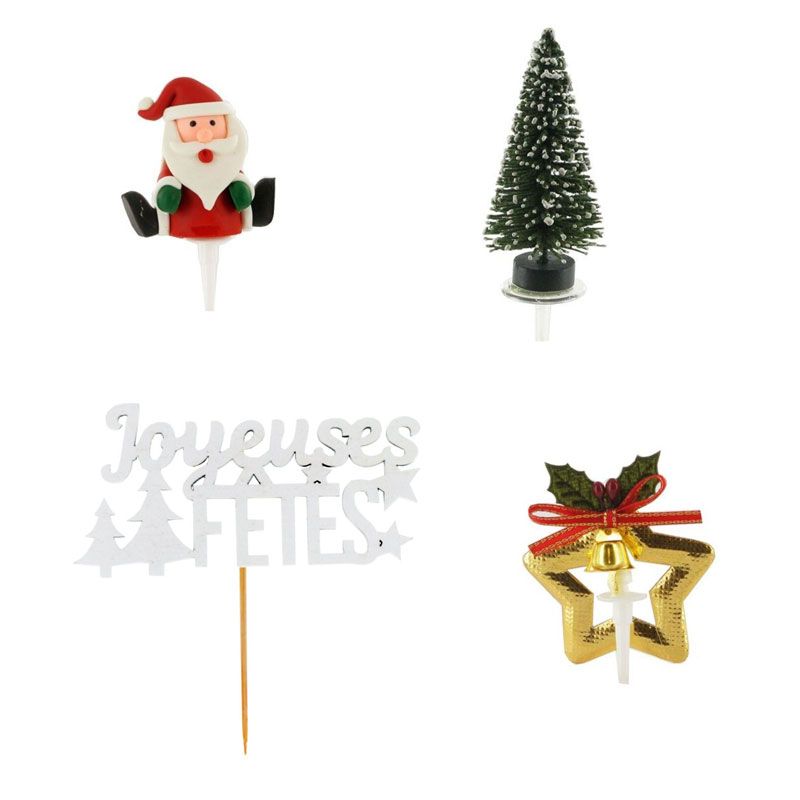 Patisdécor - Kit Déco pour Bûche de Noël Rouge et Doré - Les