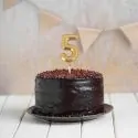 Chiffre 3D 5 doré sur pique Patisdécor