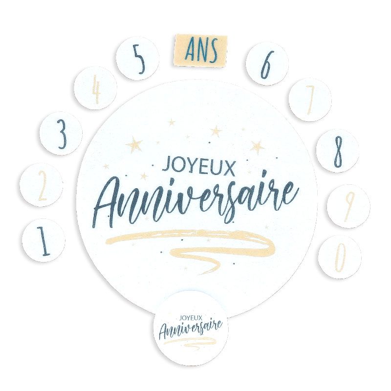 Décors comestibles en azyme assortis thème anniversaire n°1