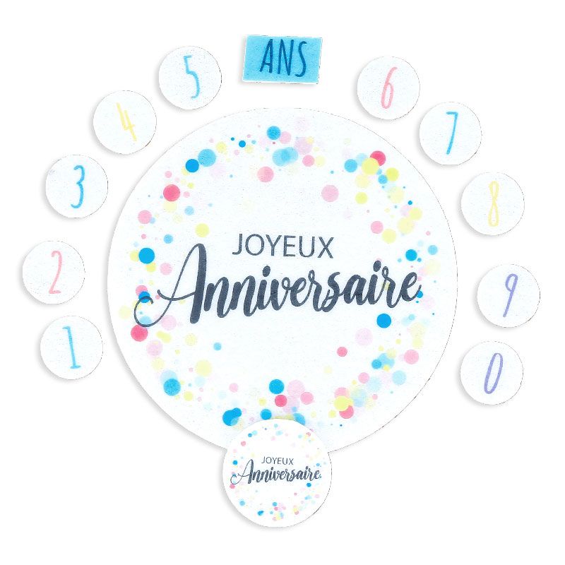 Décors comestibles en azyme assortis thème anniversaire n°5