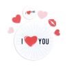 Décors comestibles en azyme assortis thème St Valentin "I Love You"