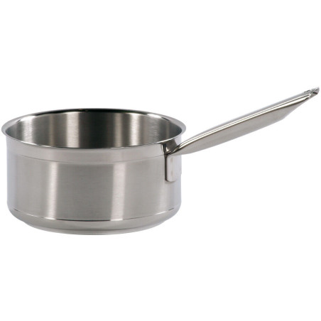 Delicious Batterie de cuisine inox 8 pièces Casserole 16 cm, Faitout 24 cm  + couvercle, Poêles revêtues 24/28 cm, Louche, Ecumoire, Feutrine