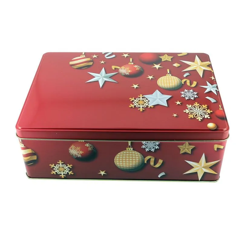 Boîte En Métal De Noël Avec Couvercle – 16x10x5 Cm, Idéale Pour Biscuits, Cadeaux, Décoration