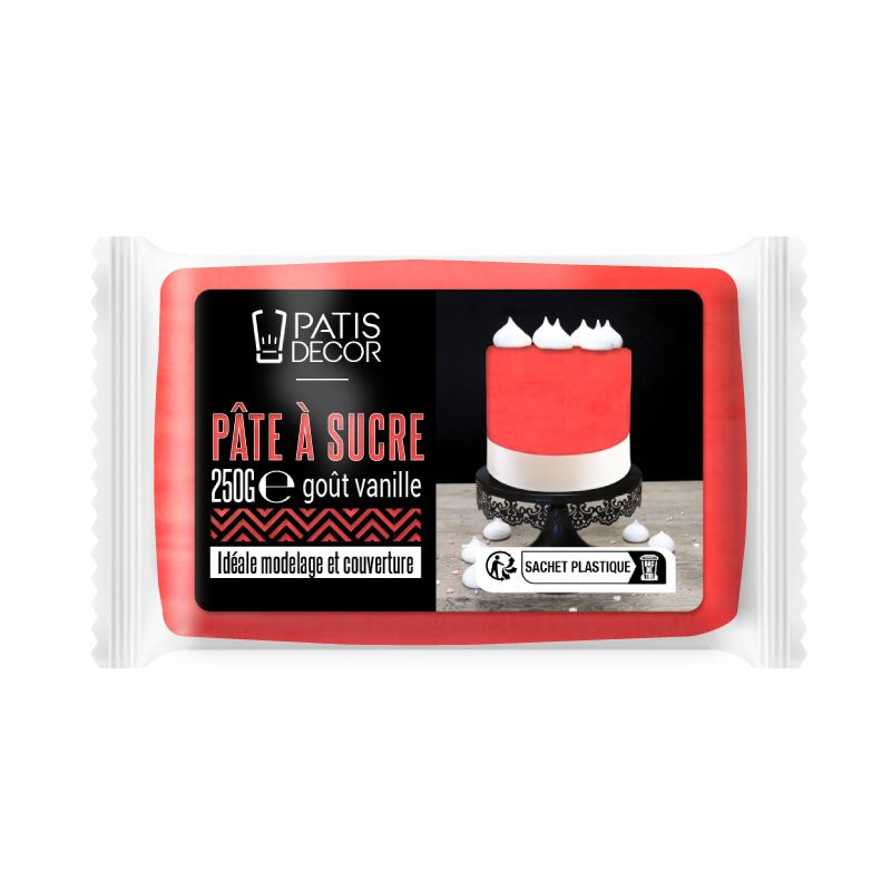 Pate a sucre rouge 250 g - Patisdécor