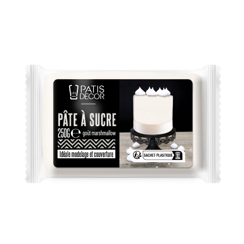 PATISDECOR Pate à Sucre Blanche à Derouler Gout Marshmallow 0,350