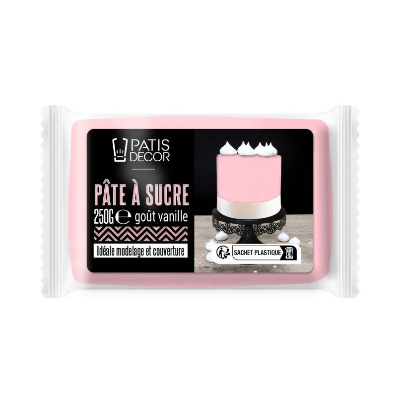 Pate a sucre rose sans huile de palme 250 g - Boutique pate a sucre