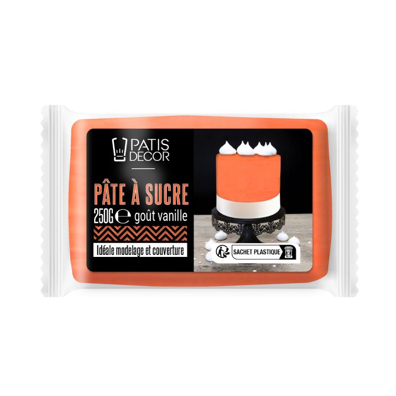 Achat en ligne pate a sucre orange 250 g Patisdécor