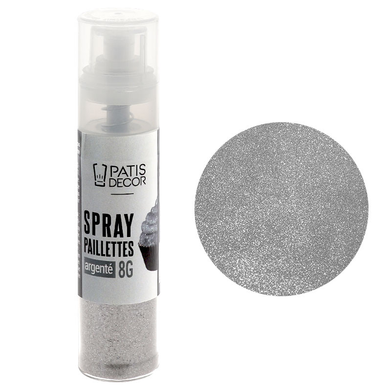 Spray de paillettes argenté - 8 g