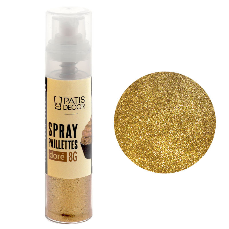 Spray poudre pailletés or 10g - Pâtisdécor - Boutique Poubeau