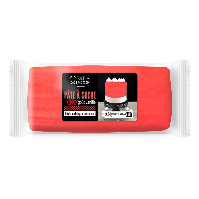 Pâte à sucre rouge Patisdécor Pro 1 kg