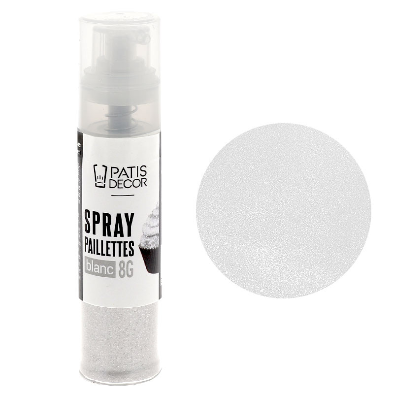 Spray de paillettes blanc - 8 g