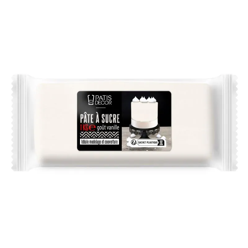 Pâte à sucre blanche premium Patisdécor Pro 1 kg