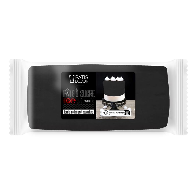 Pâte à sucre noire Patisdécor Pro 1 kg