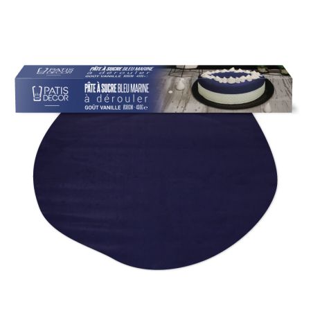 Pâte à sucre bleu marine étalée Patisdécor