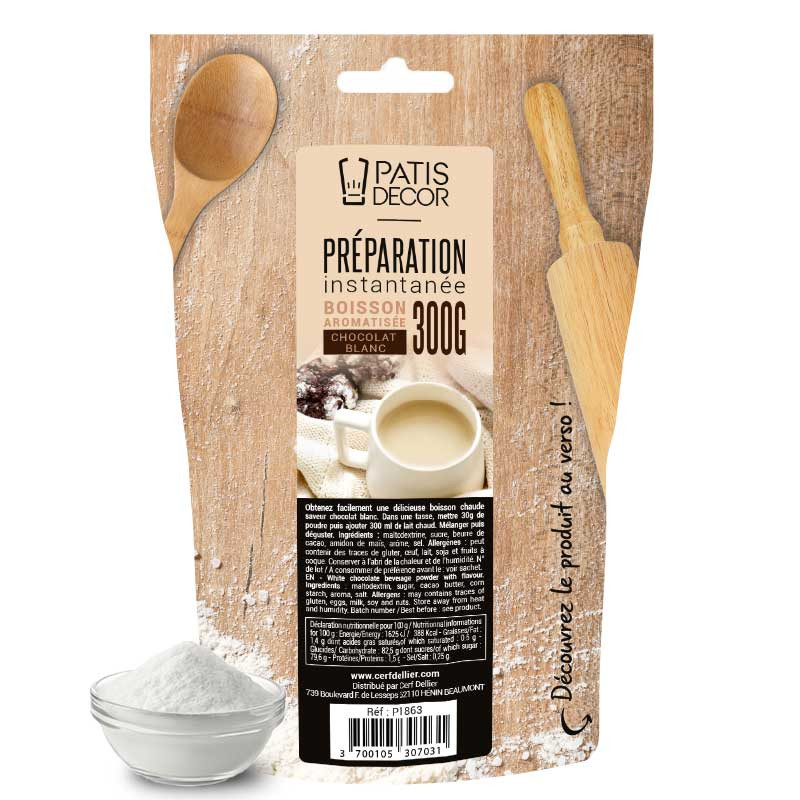 Préparation instantanée pour boisson saveur chocolat blanc - 300 g