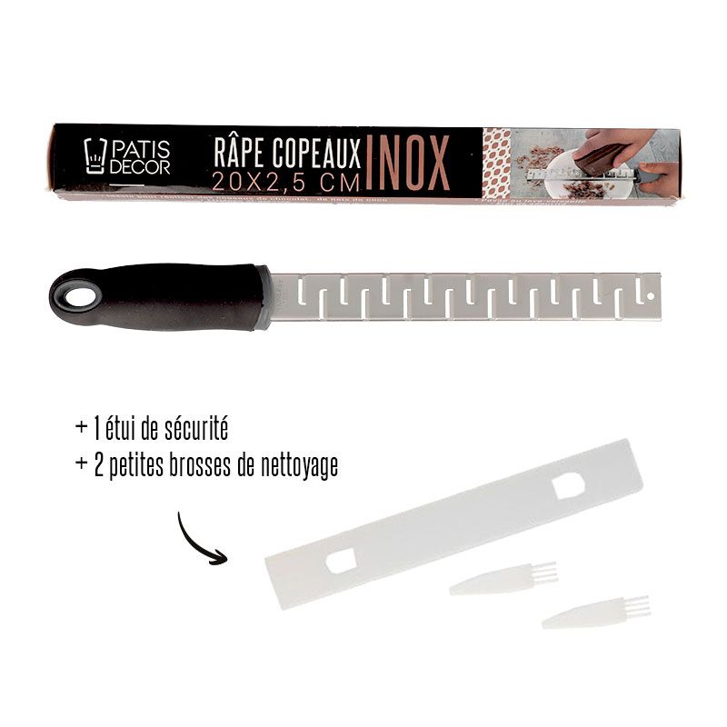 Râpe à fromage et chocolat inox gros copeaux : Stellinox