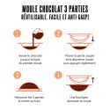 Moule chocolat en 3 parties Visage du père Noël Patisdécor