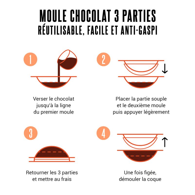 Moule chocolat en 3 parties tablette origami Patisdécor