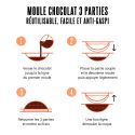 Moule chocolat en 3 parties grande tablette Patisdécor