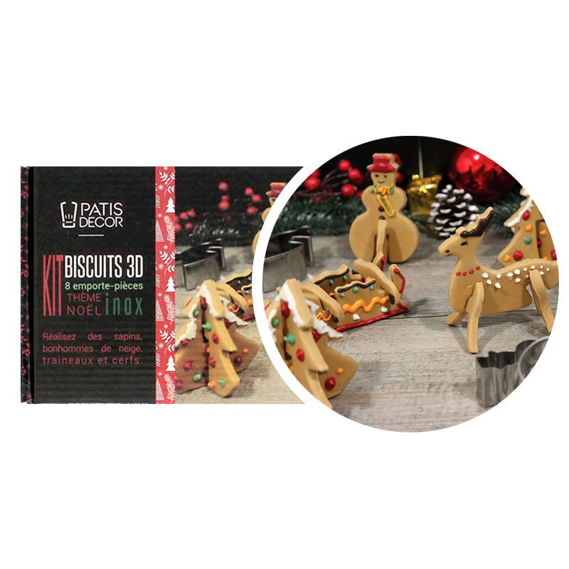 Kit emporte-pièces biscuits de Noël 3D Patisdécor