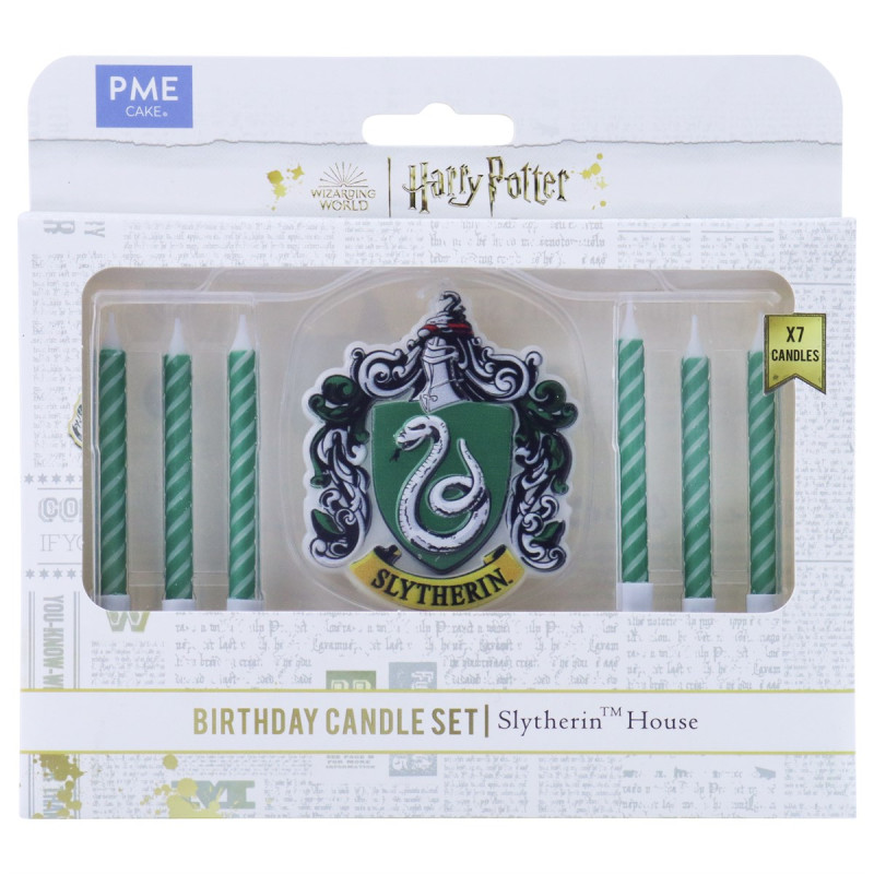 Set de 7 bougies d'anniversaire Serpentard Harry Potter