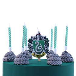 Set de 7 bougies d'anniversaire Serpentard Harry Potter