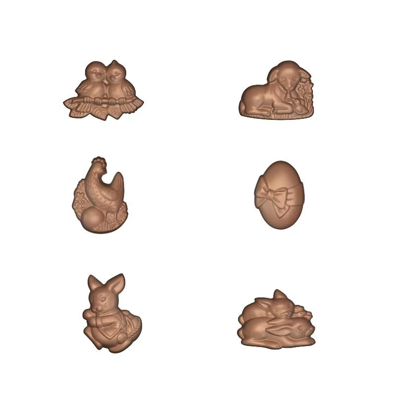 Moule friture en chocolat 6 sujets de Pâques