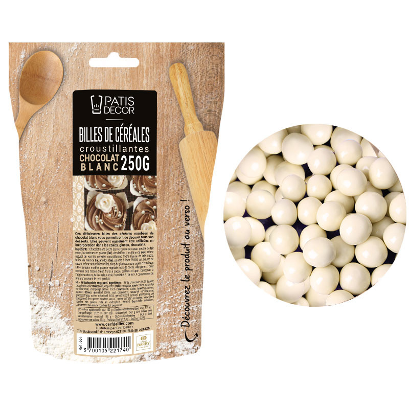 Billes de céréales croustillantes Chocolat blanc Patisdécor 300 g