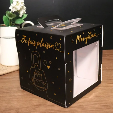 Boîte à gâteau vitrine noir...