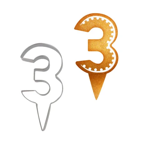 Emporte-pièces cake topper "3"