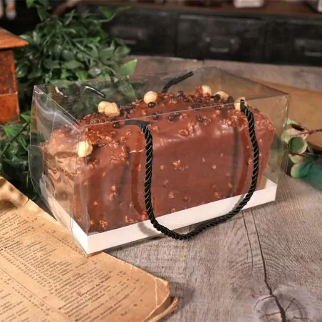 Boîte à bûche à poignées transparente Patisdécor