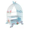 Présentoir cupcakes cage à oiseaux bleu