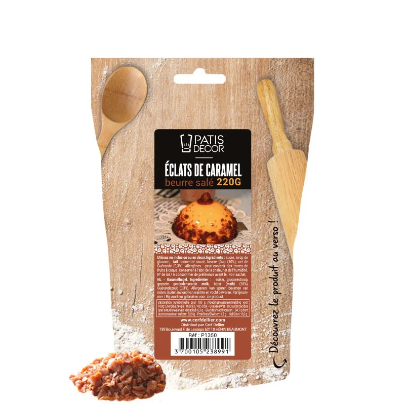 Eclats de caramel beurre salé Patisdécor 220 g