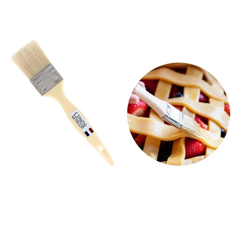 Pinceau plat soie manche plastique 45 mm