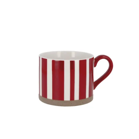 Tasse rouge à rayures