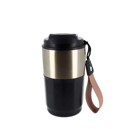 Mug isotherme noir et or -...