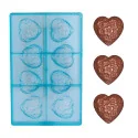 Moule bonbons en chocolat motif cœurs fleuris
