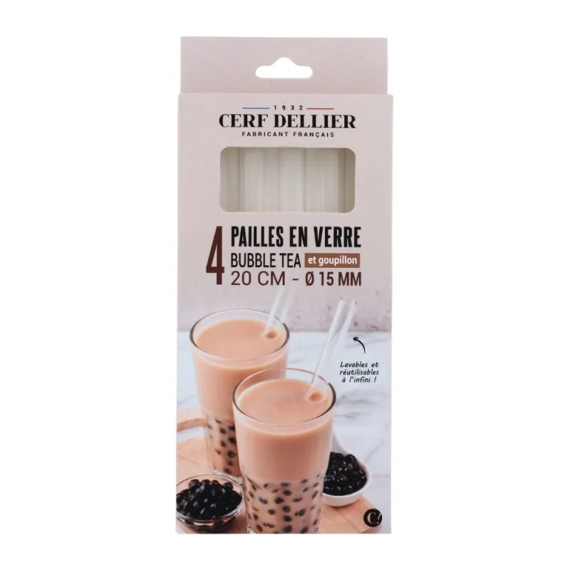 Lot De 6 Pailles En Verre Réutilisables Noël - Avec Breloques Festives Et Brosse - Pour Café, Cocktails