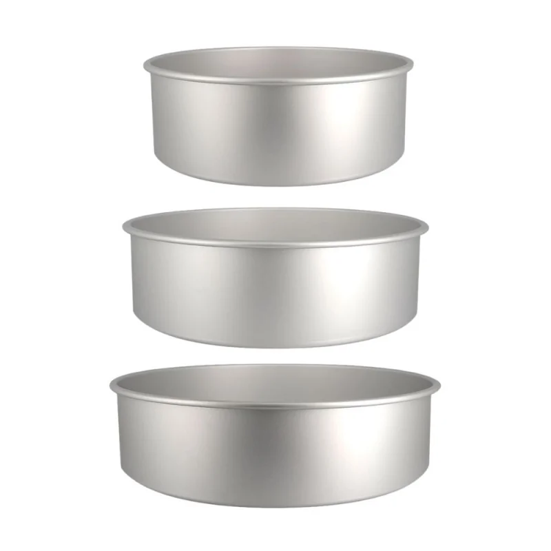 3 moules à gâteaux ronds Hauteur 10 cm Ø 28 - 33 - 38 cm