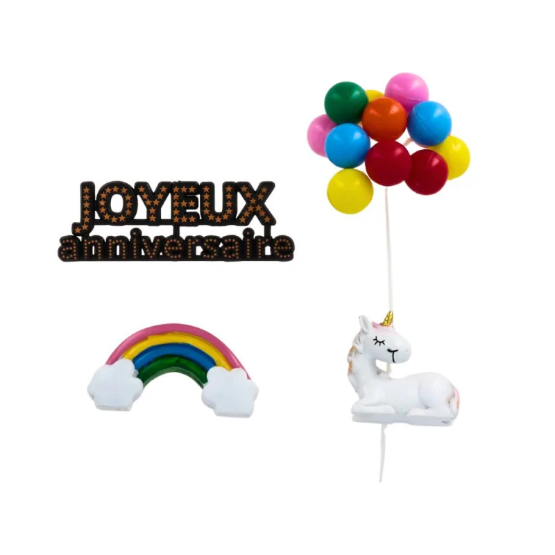 Kit décor gâteau licorne
