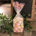 Sachets polypro à fond carton argenté, décor œufs de Pâques ambiance