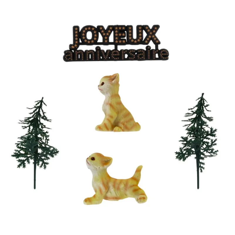 Kit décor gâteau chats