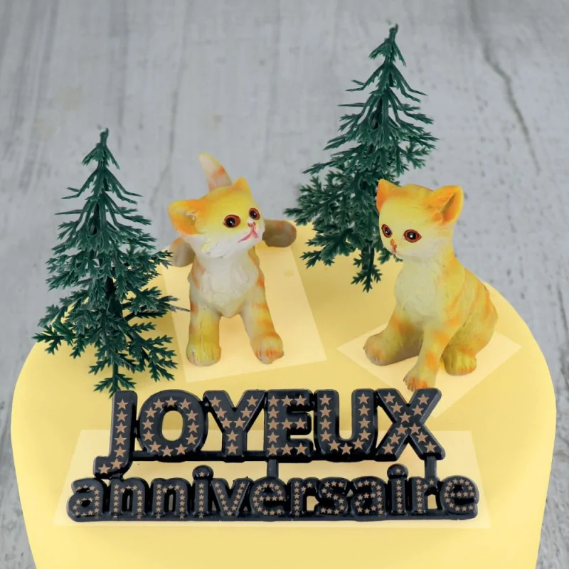 Kit décor gâteau chats ambiance