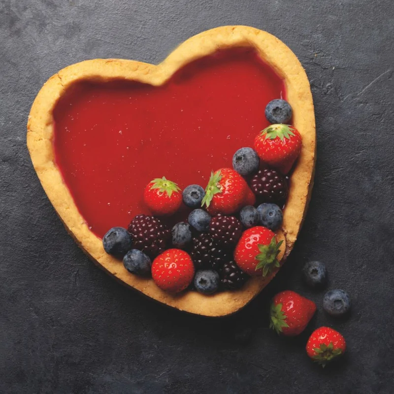 Cercle à tarte perforé cœur inox ambiance