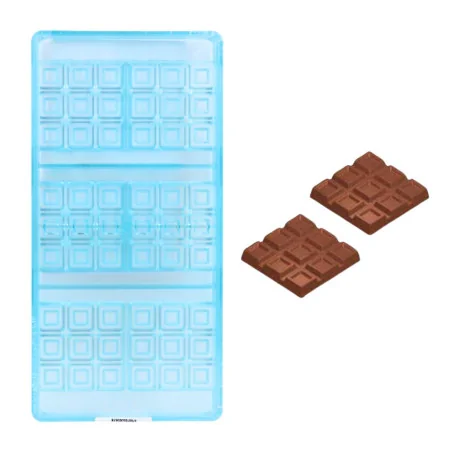 Moule chocolat 3 tablettes carrés
