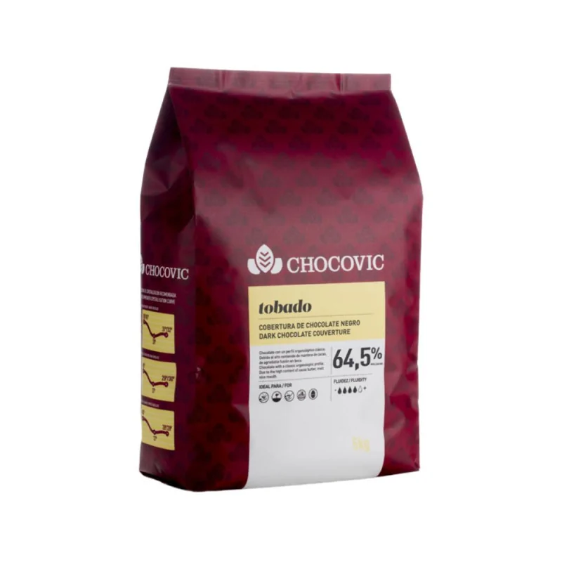 Chocolat de Couverture Noir Tobado Chocovic 5 kg