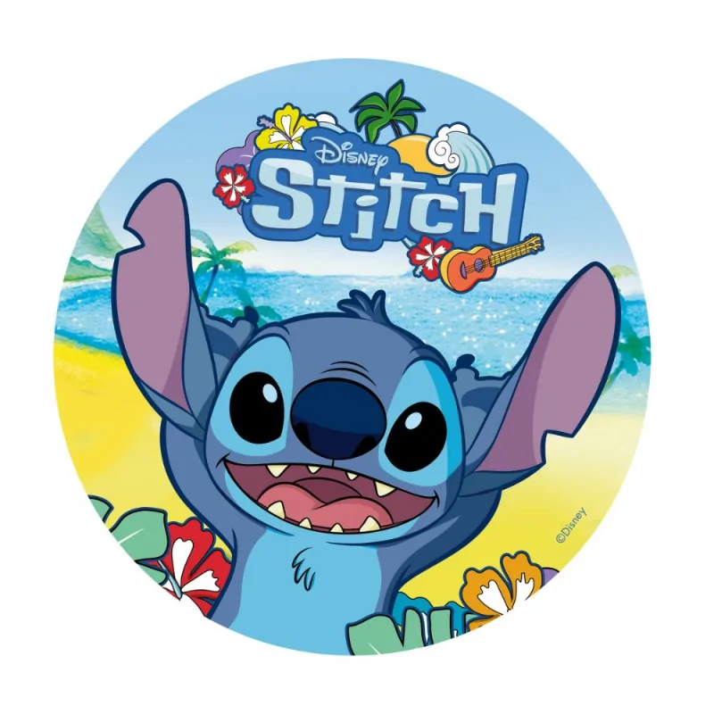 Disque azyme Stitch plage 20 cm