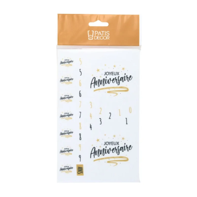 Décors comestibles en azyme assortis thème anniversaire n°1 PK