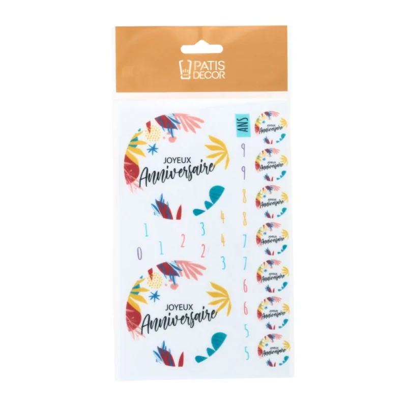 Décors comestibles en azyme assortis thème anniversaire n°6 PK